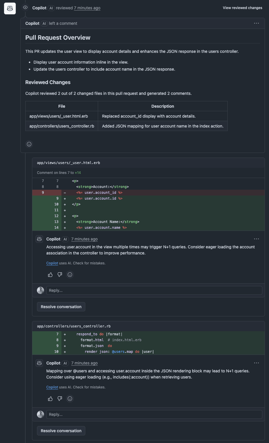 Github Copilot comment instructions with confidence
