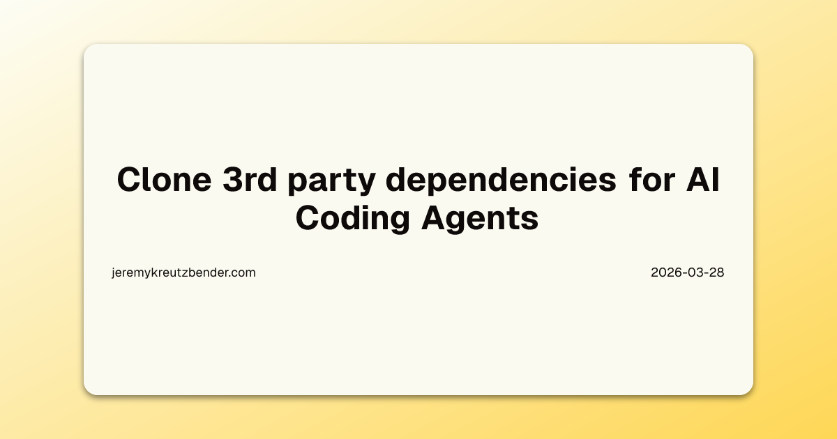 Clone 3rd party dependencies for AI Coding Agents